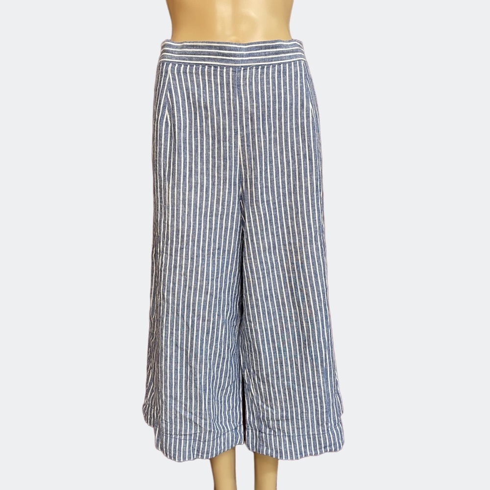 Beach Lunch Lounge Wide Leg Linen Blend Striped Lounge Pants Size XL